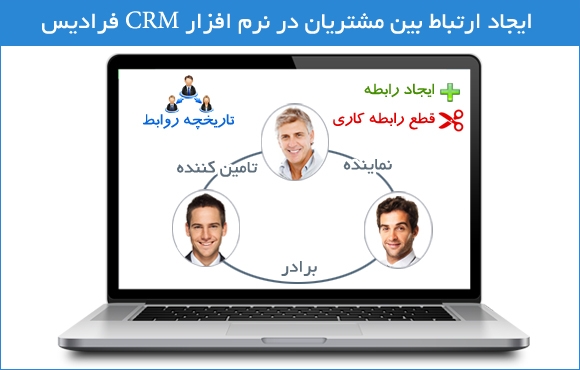 ایجاد ارتباط بین مشتریان در نرم افزار CRM فرادیس